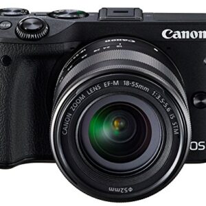 Canon EOS M3 Mirrorless Camera (Black) with EF-M 18-55mm f/3.5-5.6 IS STM Lens - International Version (No Warranty)