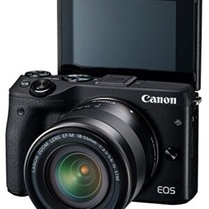 Canon EOS M3 Mirrorless Camera (Black) with EF-M 18-55mm f/3.5-5.6 IS STM Lens - International Version (No Warranty)