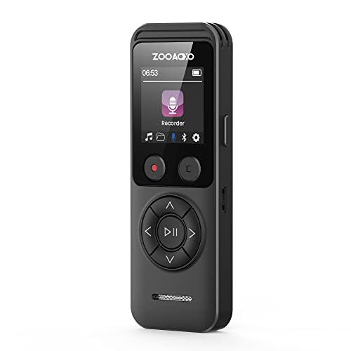 ZOOAOXO 64GB Digital Voice Recorder, Bluetooth Voice Recorder, Dual Microphone, 3072 kbps HD, A-B Repeat, Recording Monitoring, Noise Reduction, Voice Activated Recording