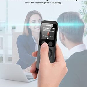 ZOOAOXO 64GB Digital Voice Recorder, Bluetooth Voice Recorder, Dual Microphone, 3072 kbps HD, A-B Repeat, Recording Monitoring, Noise Reduction, Voice Activated Recording