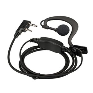 Retevis 2 Way Radio Earpiece 2 Pin C-Type Earhook Headset with Mic Compatible with Baofeng UV-5R BF-888S H-777 RT22 Arcshell AR-5 Walkie Talkies (2 Pack)