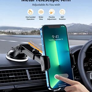 Car Phone Holder Mount 【Stable and Not Falling】 Car Phone Holder, Dashboard Windshield Air Outlet Multifunctional Phone Holder, iPhone 13 Thick Protective Case All Phones…