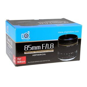 Lightdow 85mm F1.8 Medium Telephoto Manual Focus Full Frame Portrait Lens for Nikon D7500 D7200 D5600 D5500 D5300 D5200 D5100 D3500 D3400 D3300 D3200 D850 D810 D800 D750 D610 D500 D60 D6 D5 D4 etc