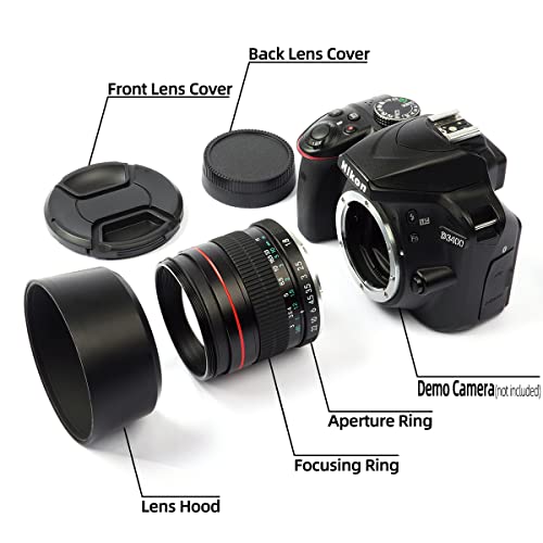 Lightdow 85mm F1.8 Medium Telephoto Manual Focus Full Frame Portrait Lens for Nikon D7500 D7200 D5600 D5500 D5300 D5200 D5100 D3500 D3400 D3300 D3200 D850 D810 D800 D750 D610 D500 D60 D6 D5 D4 etc