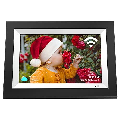 Digital Picture Frame, MOOLINK 10.1 Inch WiFi Digital Photo Frame with Touch Screen, HD Display, 16GB Storage, Smart Electronic Picture Frame Shares Photos via Email, App, USB Drive, SD Card