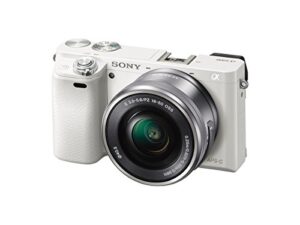 sony alpha a6000 white interchangeable lens camera with e pz 16-50mm f3.5-5.6 oss – international version (no warranty)
