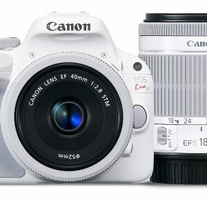 Canon DSLR Camera EOS Kiss X7 (White) with EF 40mm F2.8 STM + EF-S 18-55mm F3.5-5.6 IS STM - International Version (No Warranty)