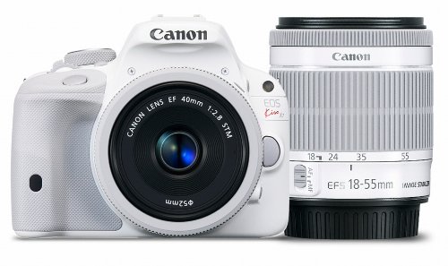 Canon DSLR Camera EOS Kiss X7 (White) with EF 40mm F2.8 STM + EF-S 18-55mm F3.5-5.6 IS STM - International Version (No Warranty)