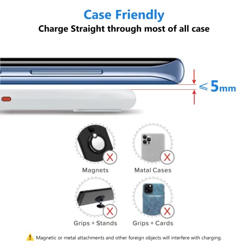 Battrii 2 Packs Wireless Charger,15W Fast Wireless Charging Pad Compatible with iPhone 14/14 Plus/14 Pro/14 Pro Max/13/SE 2022/12/11/X/8,Samsung Galaxy S22/S20,AirPods Pro 2(No A/C Adapter) White