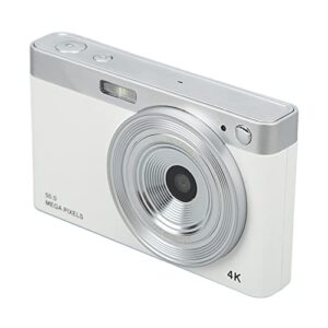 Jeanoko Portable Camera, 16X Zoom 50MP Pixels AF Autofocus Digital Camera ABS Metal for Shooting(White)