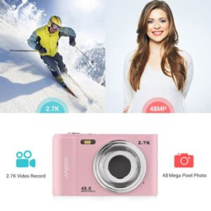 Andoer Portable Digital Camera 48MP 2.7K 2.88-inch IPS Screen 16X Zoom Auto Focus Self-Timer 128GB Extended Memory Face Detection Anti-Shaking with 2pcs Batteries Hand Strap Carry Pouch