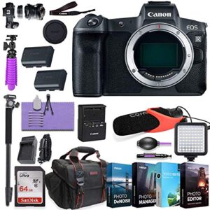 canon eos rp mirrorless digital camera (body only) and bundled w/deluxe accessories microphone & 4-pack photo editing software (body only basic kit) (renewed)