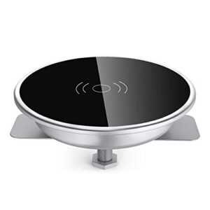 i.valux desk wireless charger, 15w fast wireless charger compatible with iphone 14/13/12/11/11 pro/xs max/xr/galaxy 10/s10+/s9/s9+,hidden embed in furniture desk grommet hole qi wireless charger
