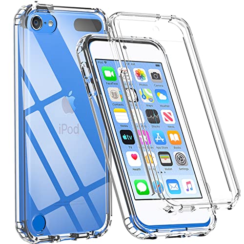 BESINPO iPod Touch 7th Generation Case, iPod Touch 6th/5th Generation Case, Full-Body Built-in Screen Protector Rugged Protection Shockproof Clear iPod Touch Case Cover for iPod Touch 7/6/5