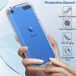 BESINPO iPod Touch 7th Generation Case, iPod Touch 6th/5th Generation Case, Full-Body Built-in Screen Protector Rugged Protection Shockproof Clear iPod Touch Case Cover for iPod Touch 7/6/5