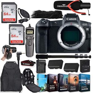 canon eos r mirrorless digital camera (body only) with deluxe accessories (renewed)