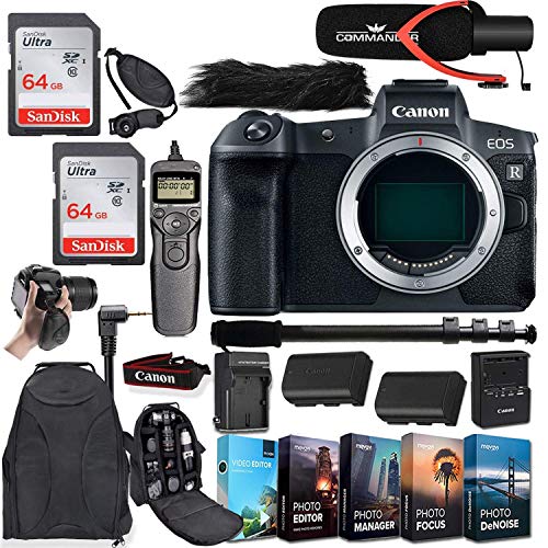 Canon EOS R Mirrorless Digital Camera (Body Only) with Deluxe Accessories (Renewed)