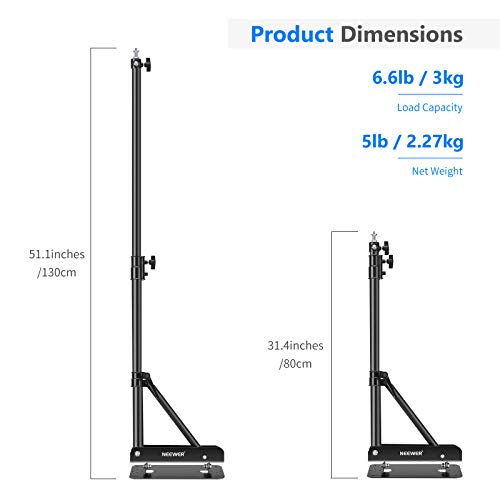 Neewer Wall Mounting Triangle Boom Arm for Ring Light, Monolight, Softbox, Reflector, Umbrella, and Photography Strobe Light, Support 180 Degree Rotation, Max Length 4.3 feet/130cm (Black)