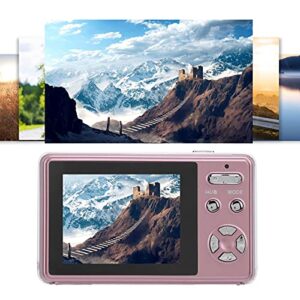 Zoom Digital Camera, 48MP Digital Camera 2.4 Inch IPS Screen Video Camera with 16x HD Digital Zoom 32GB Digital Camera (Pink)