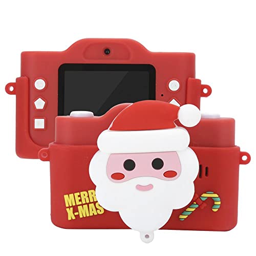 Santa Claus 40mp Front Rear Dual Camera Kid Camera Small Video Recorder with MP3 Red