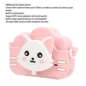 Kids Mini Camera 2 Inch Screen 2MP High Definition Cartoon Digital Camera Video Recorder Toy,for Photo and Video, Timed Shooting(Single Shot Pink)