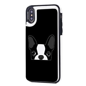 french buldog head wallet phone cases fashion leather design protective shell shockproof cover compatible with iphone x/xs