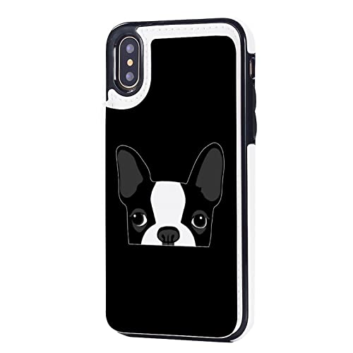 French Buldog Head Wallet Phone Cases Fashion Leather Design Protective Shell Shockproof Cover Compatible with iPhone X/XS