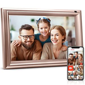 canupfarm digital picture frame, smart wifi 10.1 inch digital photo frame with 1280 x 800 ips touchscreen, 16gb storage, auto-rotate, wall mountable, motion sensor, share moments via frameo app
