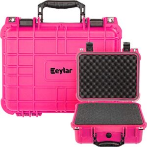 eylar protective hard camera case water & shock proof w/foam tsa approved 13.37 inch 11.62 inch 6 inch pink