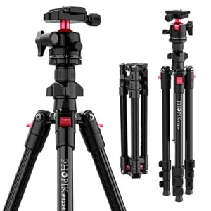 phopik 64″ camera tripod, aluminum camera tripod for dslr,compact tripod with 360° panorama ball head, professional camera tripod for travelling, learning and working