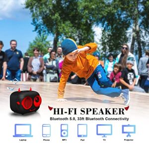 ENUOSUMA Kids Bluetooth Speaker, Cute Bluetooth Speaker, Helloween Devil Small Bluetooth Speakers with Loud Stereo Sound, Little Cute Speakers Support TF Card/Aux/MIC, for Kids Boys Girls Teens, BS29