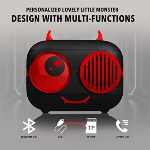 ENUOSUMA Kids Bluetooth Speaker, Cute Bluetooth Speaker, Helloween Devil Small Bluetooth Speakers with Loud Stereo Sound, Little Cute Speakers Support TF Card/Aux/MIC, for Kids Boys Girls Teens, BS29