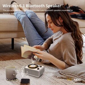 Vivilumens Gifts for Women, 4-in-1 Wireless Speaker Portable Bluetooth Speakers, Aromatherapy Diffuser with 3 Scented Tablets, Amber Night Light, Cute Room Decor, Relaxing Gift for Mom, Men, White