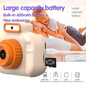 Yrmaups 2.0inch IPS Children's Digital Camera, Dual Front & Rear Cameras, 4800W HD Camera with 8X Digital Zoom for Photography & Video Recording, Children's Gift