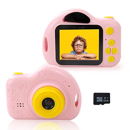 1080P HD Digital Video Children Camera with Funtion of Photo Taking, Video Recording, Continuous Shooting, Timer Shooting, etc for 3 4 5 6 7 8 9 10 Year Old (Pink)