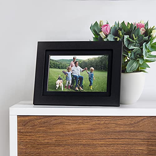 Simply Smart Home Photoshare 10” WiFi Digital Picture Frame, Send Pics from Phone to Frames, 8 GB, Holds 5,000+ Photos, HD Touchscreen, Black Wood Frame, Easy Setup, No Fees