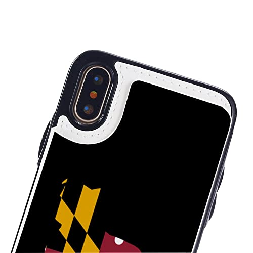 Pitbull Maryland Flag Wallet Phone Cases Fashion Leather Design Protective Shell Shockproof Cover Compatible with iPhone X/XS