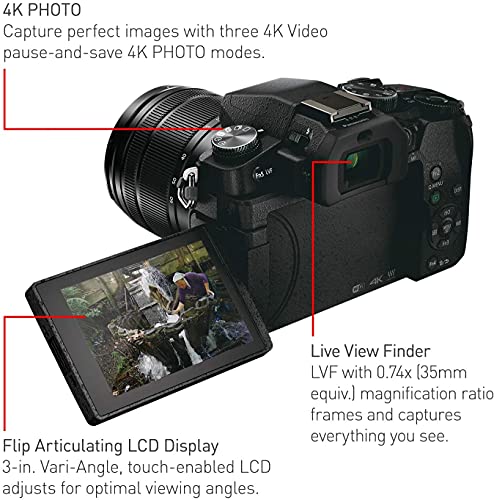 Panasonic Lumix DMC-G85 Mirrorless Micro Four Thirds Digital Camera with Panasonic 12-60mm Lens + 64GB Memory Card, Backpack, Flash, Editing Software Kit & More