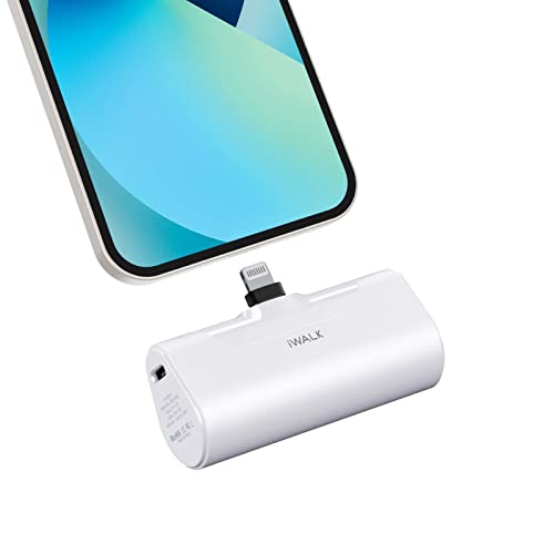 iWALK Small Portable Charger 4500mAh Ultra-Compact Power Bank Cute Battery Pack Compatible with iPhone 14/14 Pro Max/13/13 Pro Max/12/12 Pro Max/11 Pro/XS Max/XR/X/8/7/6/Plus Airpods and More,White