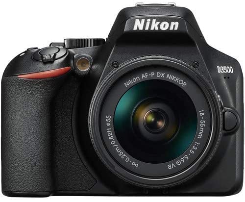 Nikon D3500 DSLR Camera with AF-P DX NIKKOR 18-55mm f/3.5-5.6G VR Lens + 2 Piece 32GB Memory, Filters, and Professional Photo Accessories (Renewed)