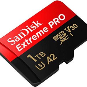 SanDisk Extreme Pro 1TB Micro SD Memory Card for Insta360 One RS Twin, One RS 4K, One RS 1-inch Action Camera (SDSQXCZ-1T00-GN6MA) v30 4k A2 Bundle with 1 Everything But Stromboli MicroSD Card Reader