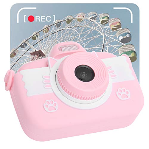 Mini Full HD Children Digital Camera, 2.8in Touch Display Screen Simple Buttons Video Camera, Digital Camera Toy Gifts for Children(Pink)