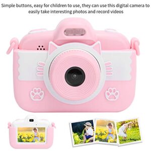 Mini Full HD Children Digital Camera, 2.8in Touch Display Screen Simple Buttons Video Camera, Digital Camera Toy Gifts for Children(Pink)