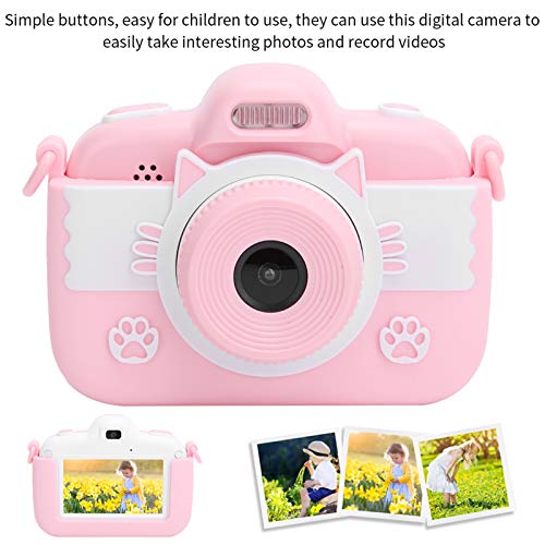 Mini Full HD Children Digital Camera, 2.8in Touch Display Screen Simple Buttons Video Camera, Digital Camera Toy Gifts for Children(Pink)