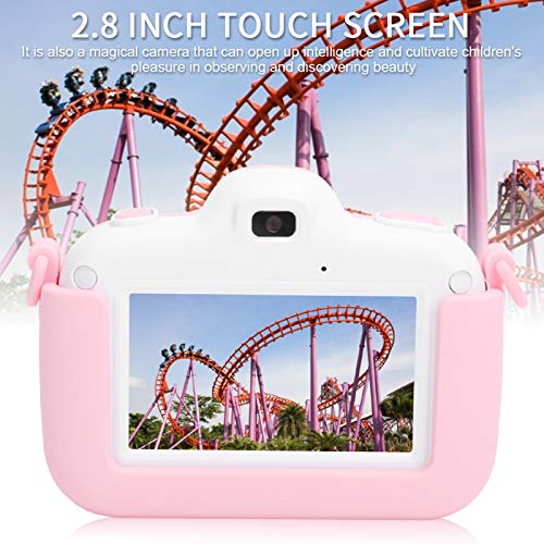 Mini Full HD Children Digital Camera, 2.8in Touch Display Screen Simple Buttons Video Camera, Digital Camera Toy Gifts for Children(Pink)