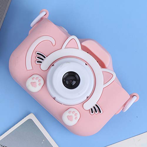 Goshyda Cartoon Children Camera,Digital Camera,2 Inch,2400W Pixels,5V/1A,Cartoon Digital DV,for Kids' Presend,Cute Kid Camera,Toy Mini Camera(Pink)