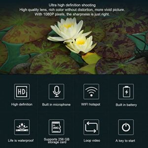 900mAh Sports Camera Round WiFi Recording Camera with Grip for Hiking