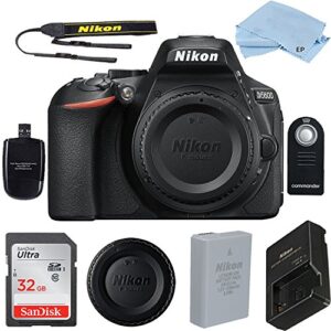 nikon d5600 24.2 mp dslr camera (body only) bundle includes high speed 32gb memory card + accessories (renewed)
