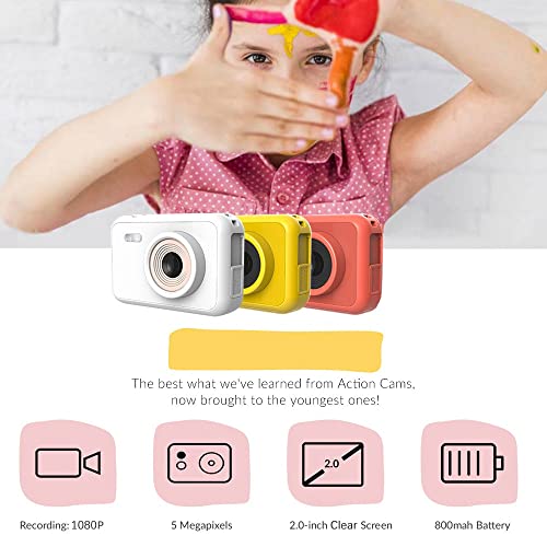 Camnoon FunCamera 1080P High Resolution Kids Digital Camera Portable Mini Video Camera with 12 Mega Pixels Children's Camera 2.0 Inch LCD Display Screen for Boys Girls Birthday