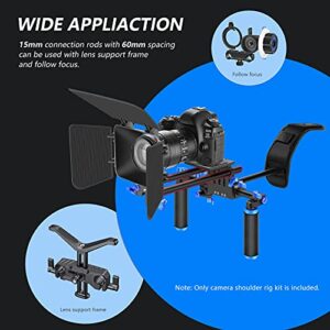 NEEWER Camera Shoulder Rig, Video Film Making System Kit for DSLR Camera and Camcorder with Shoulder Mount, 15mm Rod, Handgrip and Matte Box, Compatible with Canon Nikon Sony DSLR Cameras (Blue)